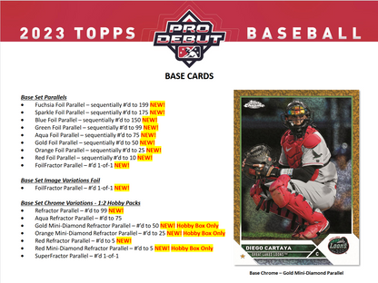 2023 Topps Pro Debut Baseball Hobby 12 Box Case