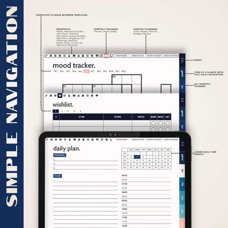 ADHD Digital Planner 2026 | iPad & Android